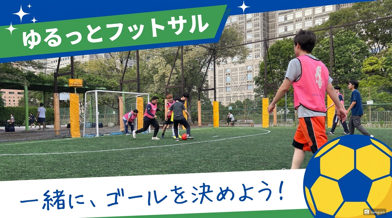 【9/23(水)15:00〜新宿中央公園】平日夕方にサクッと汗を流そう⚽ ゆる～く楽しむ社会人フットサル交流会✨