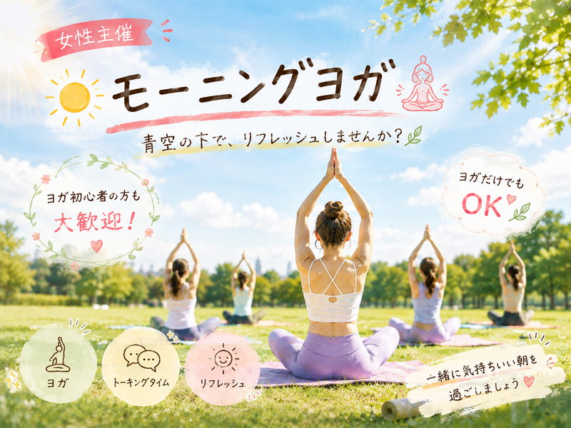 🌙【女性主催】モーニング☀️ヨガ交流会🧘‍♀️ 初参加・おひとり参加歓迎✨