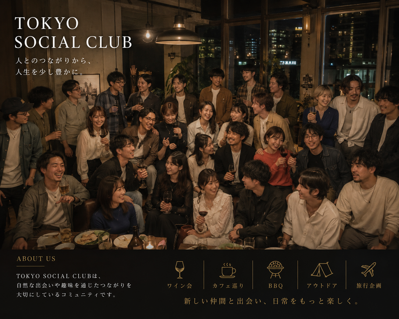 【23歳〜30代限定】初開催！大人の交流会｜TOKYO SOCIAL CLUB
