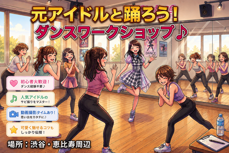🎤✨元アイドルと踊ろう！ダンスワークショップ ✨🎤
～人気アイドルのサビ振りを楽しくマスター♪～