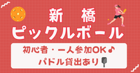 【お一人さま歓迎】初心者・経験者、どちらも歓迎⭐︎ 9/22（火・祝）15時〜　新橋駅徒歩３分でピックルボール🏓