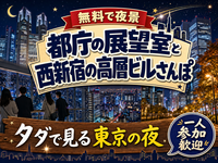 【無料で夜景】都庁の展望室と西新宿の高層ビルさんぽ🌃タダで見る東京の夜