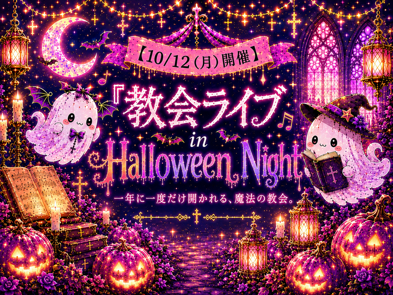 【10/12(月)開催】
『教会ライブ in Halloween Night』