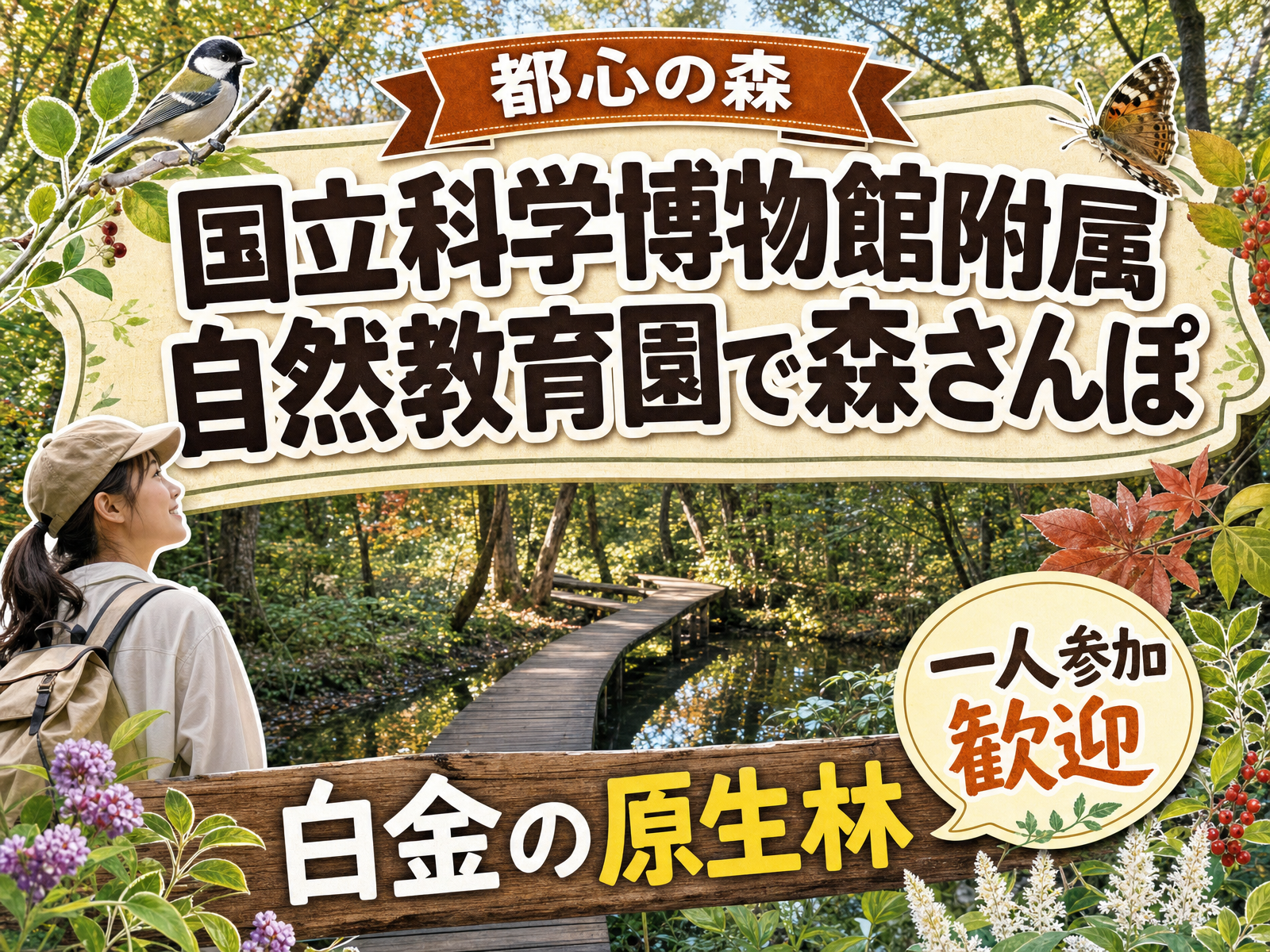 【都心の森】国立科学博物館附属自然教育園で森さんぽ🌳白金の原生林