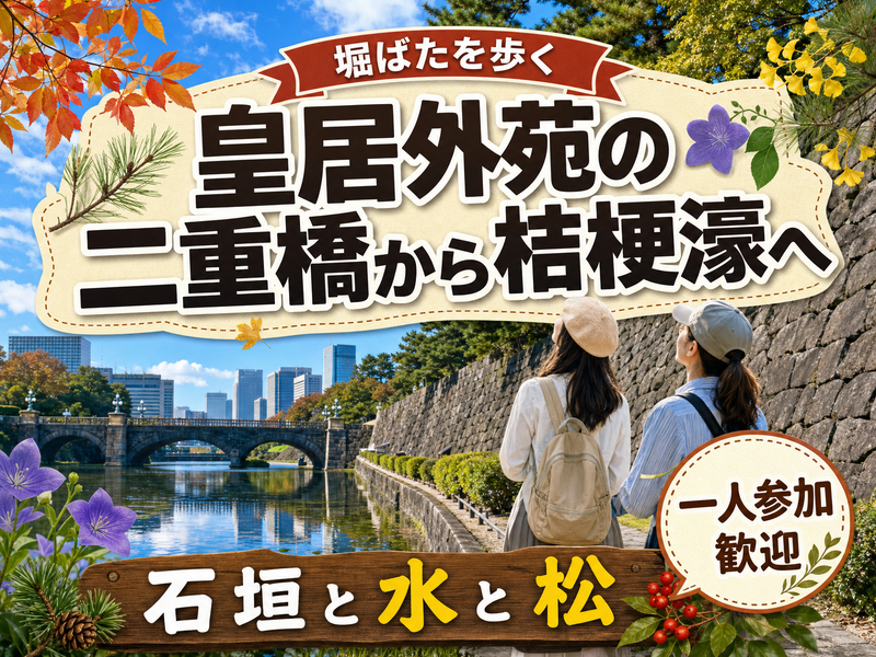 【堀ばたを歩く】皇居外苑の二重橋から桔梗濠へ🌳石垣と水と松