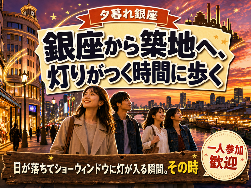 【夕暮れ銀座】銀座から築地へ、灯りがつく時間に歩く🌆