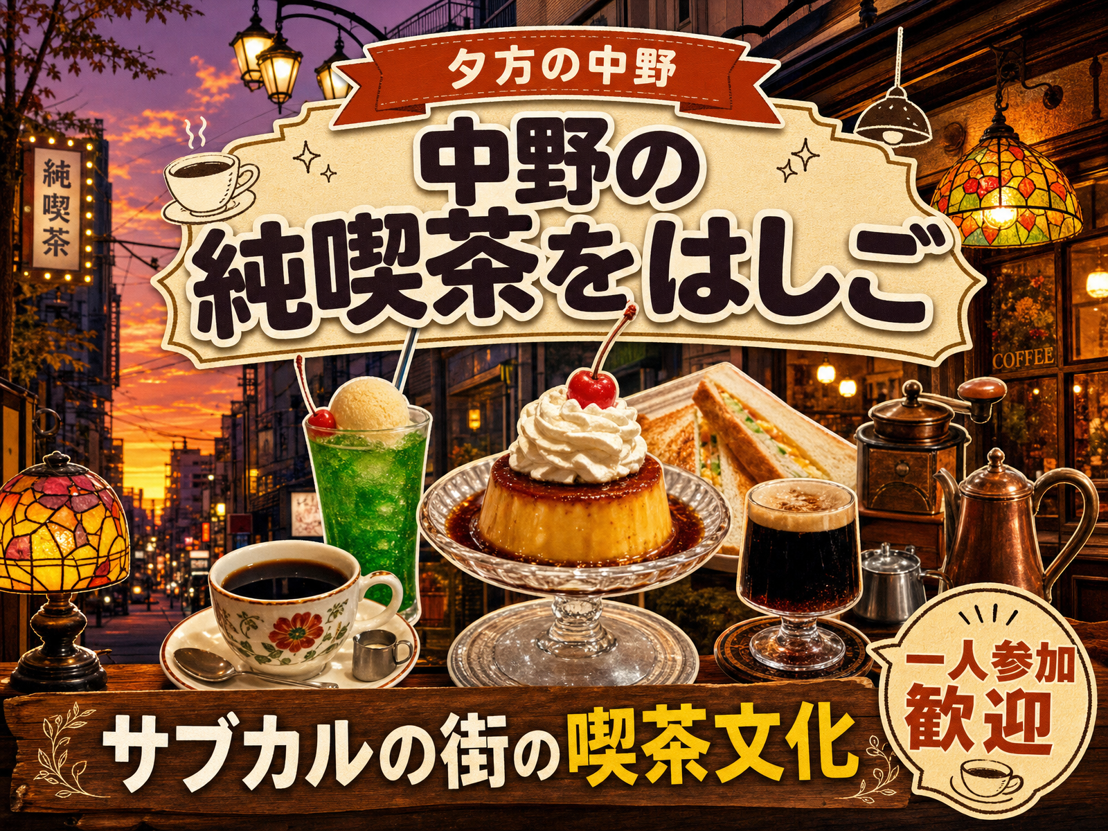 【夕方の中野】中野の純喫茶をはしご☕サブカルの街の喫茶文化