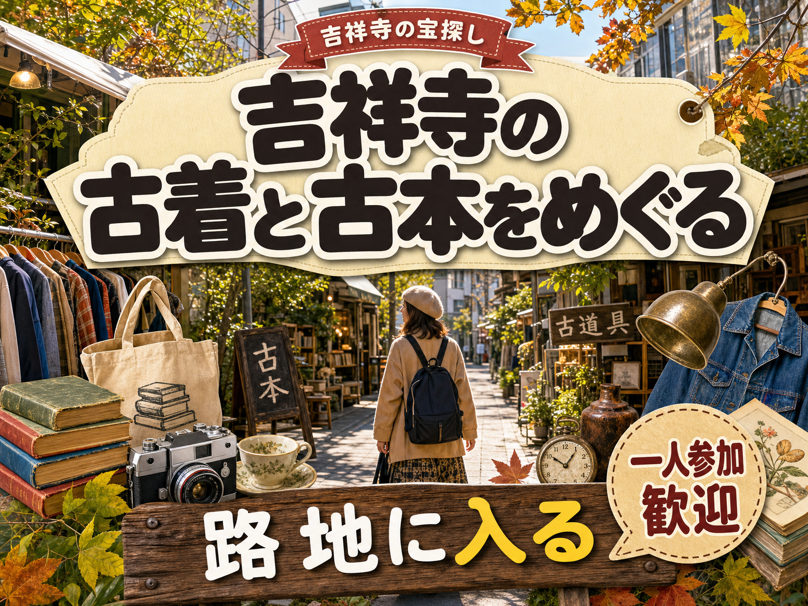 【吉祥寺の宝探し】吉祥寺の古着と古本をめぐる👕路地に入る