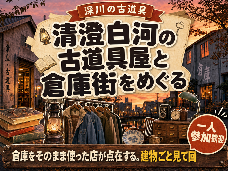 【深川の古道具】清澄白河の古道具屋と倉庫街をめぐる🪑