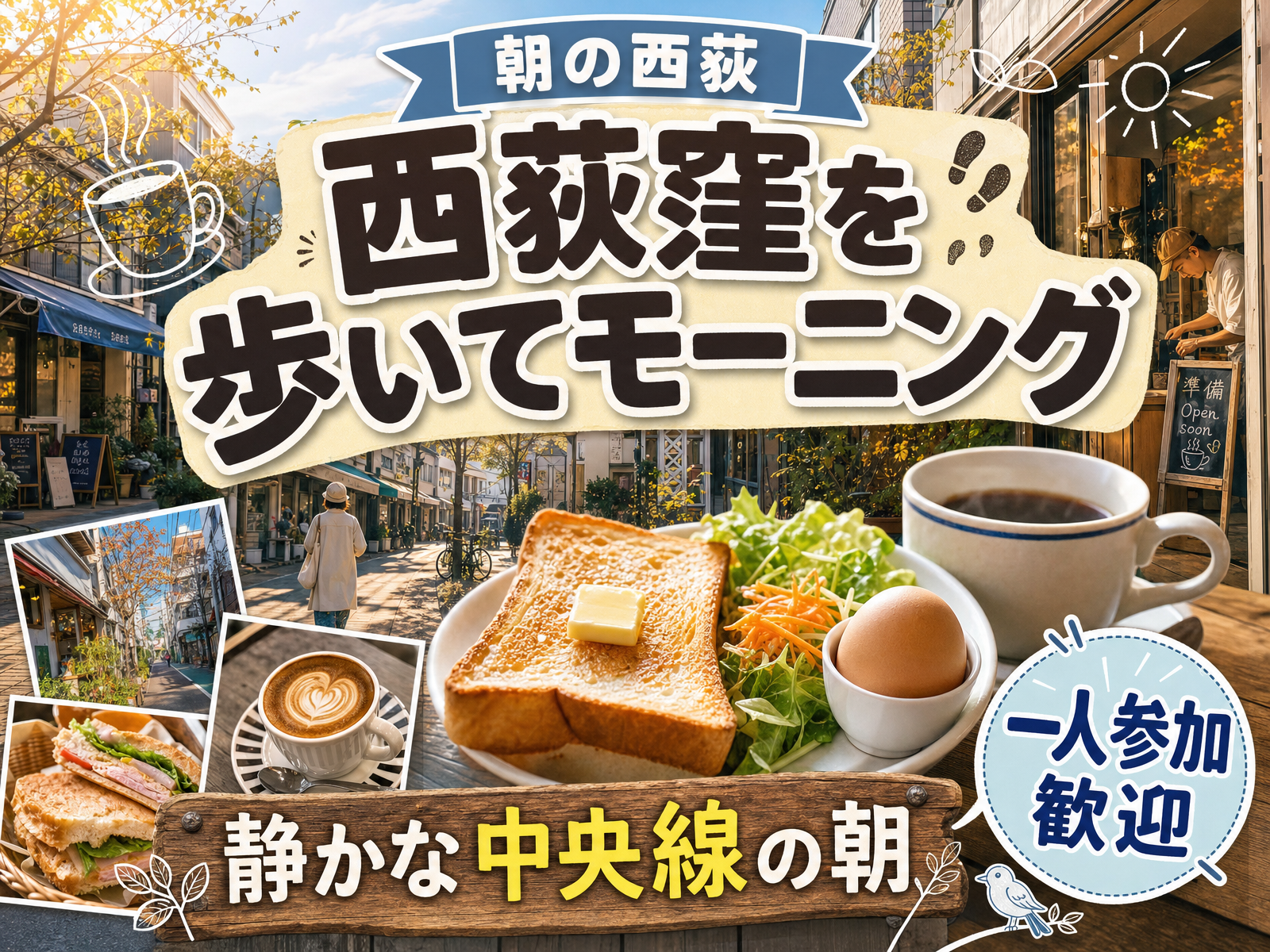 【朝の西荻】西荻窪を歩いてモーニング☕静かな中央線の朝