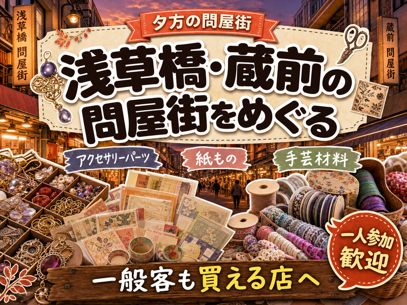 【夕方の問屋街】浅草橋・蔵前の問屋街をめぐる🧵一般客も買える店へ