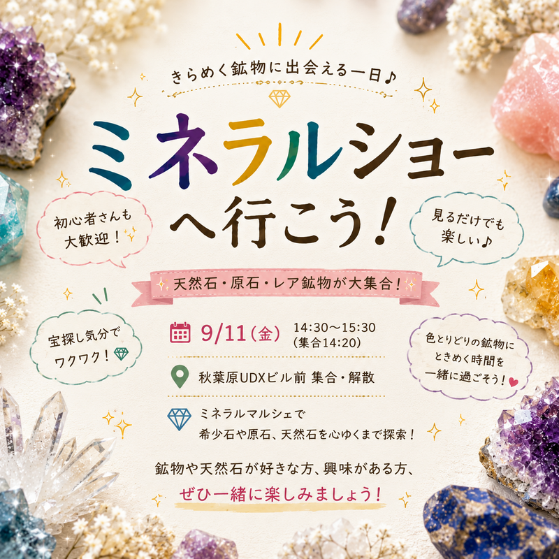 【開催:秋葉原】ミネラルショーへ参加しよう✨