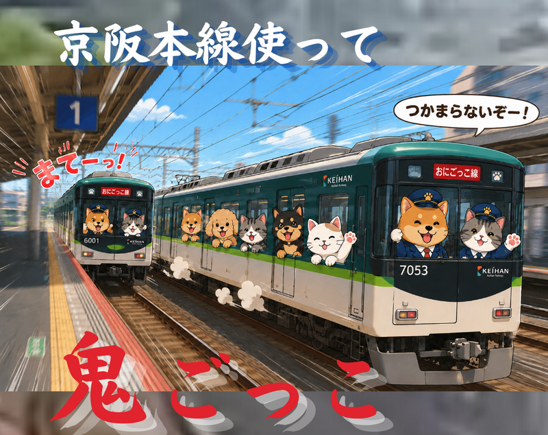 【京阪本線】電車で移動しながらリアル鬼ごっこ