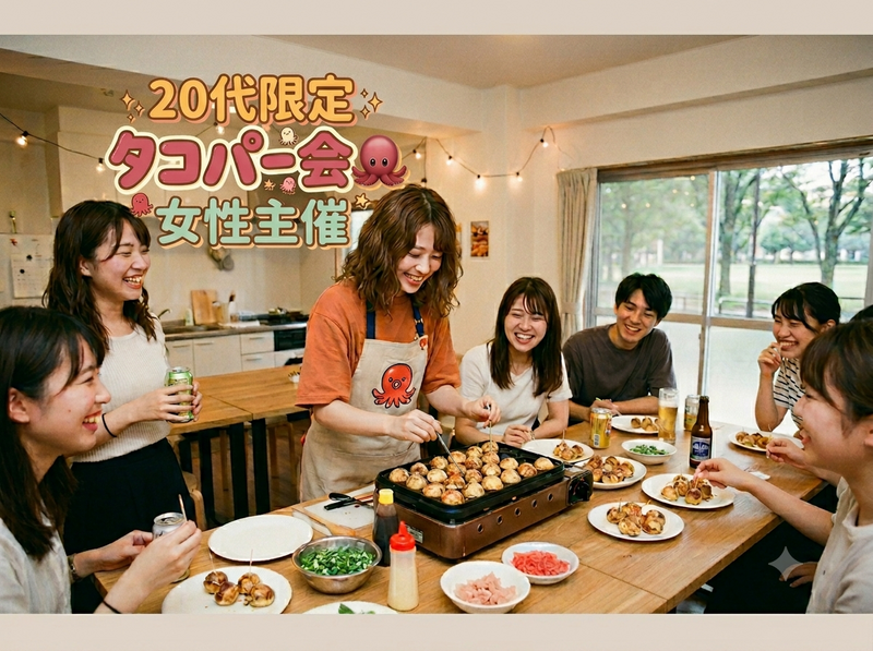 【9/26(土)新宿レンタルスペース】20代限定！本格タコパー会🐙満席間近！