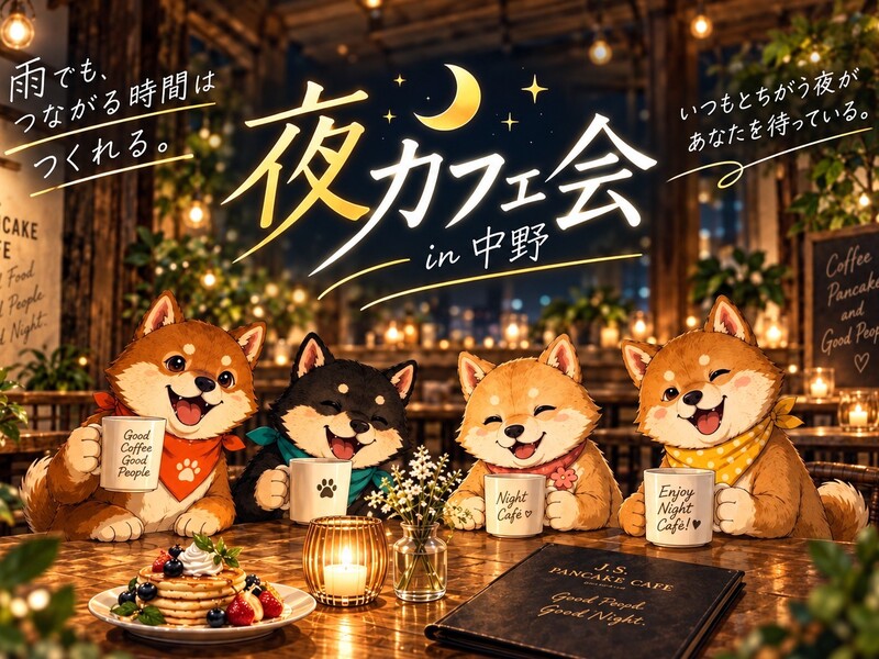 雨のため変更！夜カフェ会 in 中野🌙✨初参加歓迎⭐女性参加大歓迎
