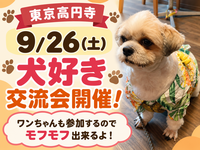 犬好き交流会。ワンちゃんも参加するのでモフモフ出来るよ！犬好き同士友達作ろう！ワンちゃんとの参加もオッケー！ペット動物♪