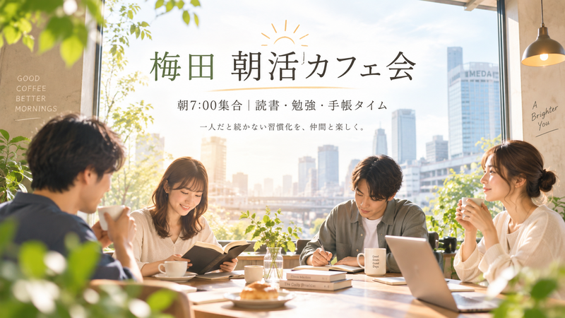 【9/26開催】梅田カフェ☕️で朝活チャレンジ！朝型生活＆習慣化サークル限定ミートアップ