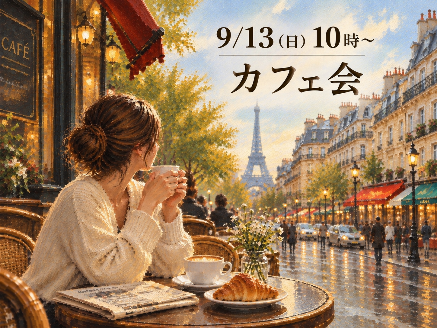 【9/13(日) 10時〜 カフェ☕】朝活！新宿の穴場のお洒落カフェで気軽に仲間作りカフェ会🗽