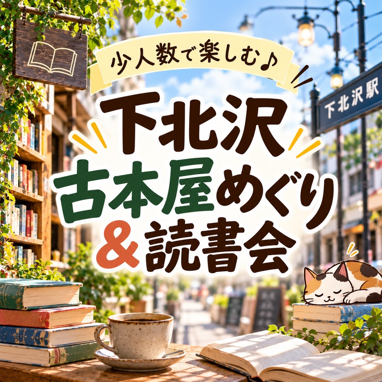 📚 少人数で楽しむ♪ 
下北沢古本屋めぐり＆読書会