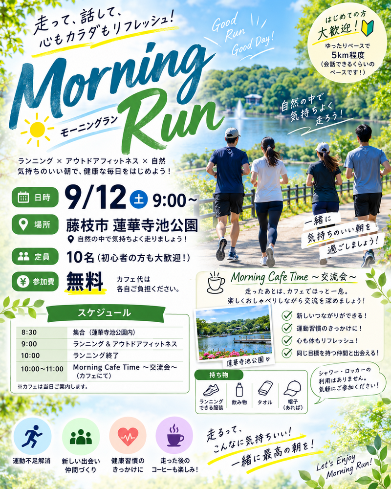 【藤枝市・蓮華寺池公園】朝のランニングで心身をリフレッシュ🌿✨
