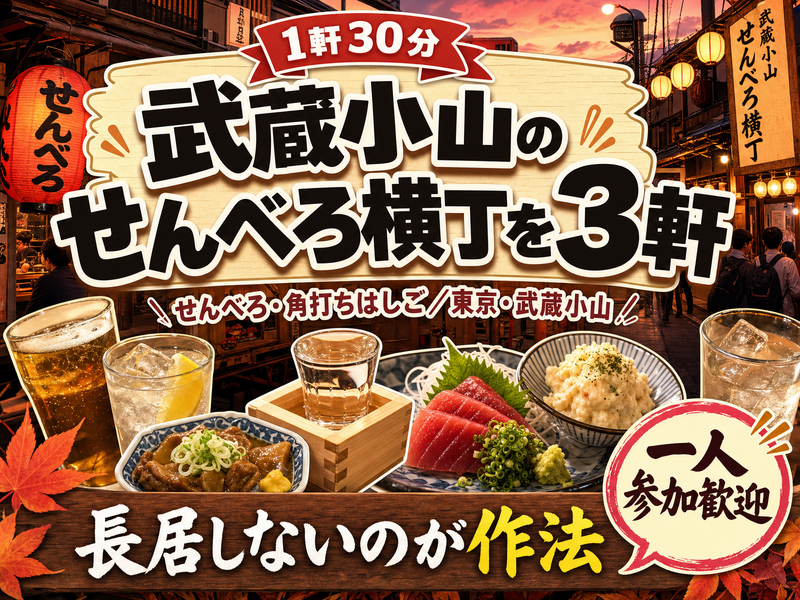 【1軒30分】武蔵小山のせんべろ横丁を3軒🍶長居しないのが作法