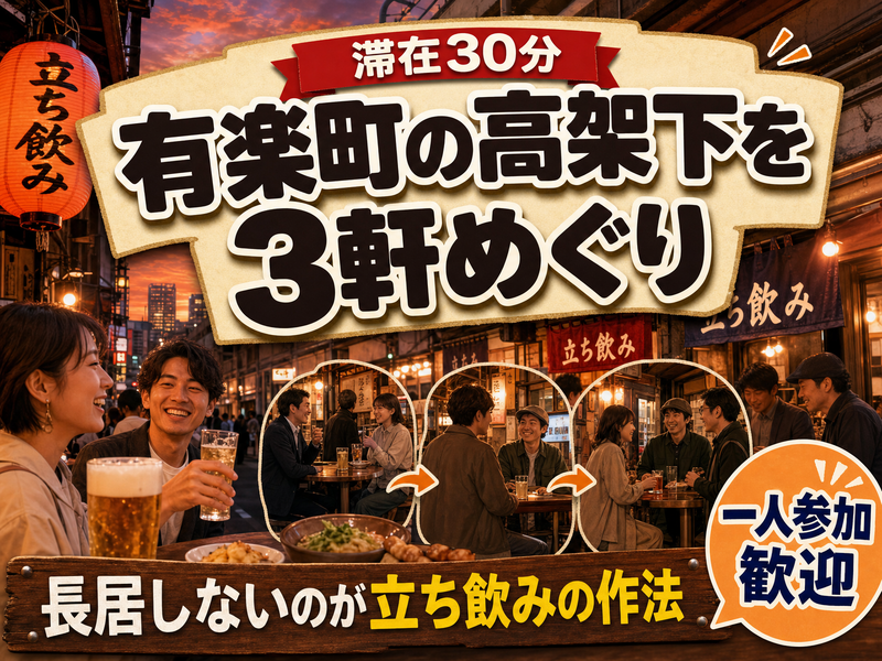 【滞在30分】有楽町の高架下を3軒めぐり🏮長居しないのが立ち飲みの作法