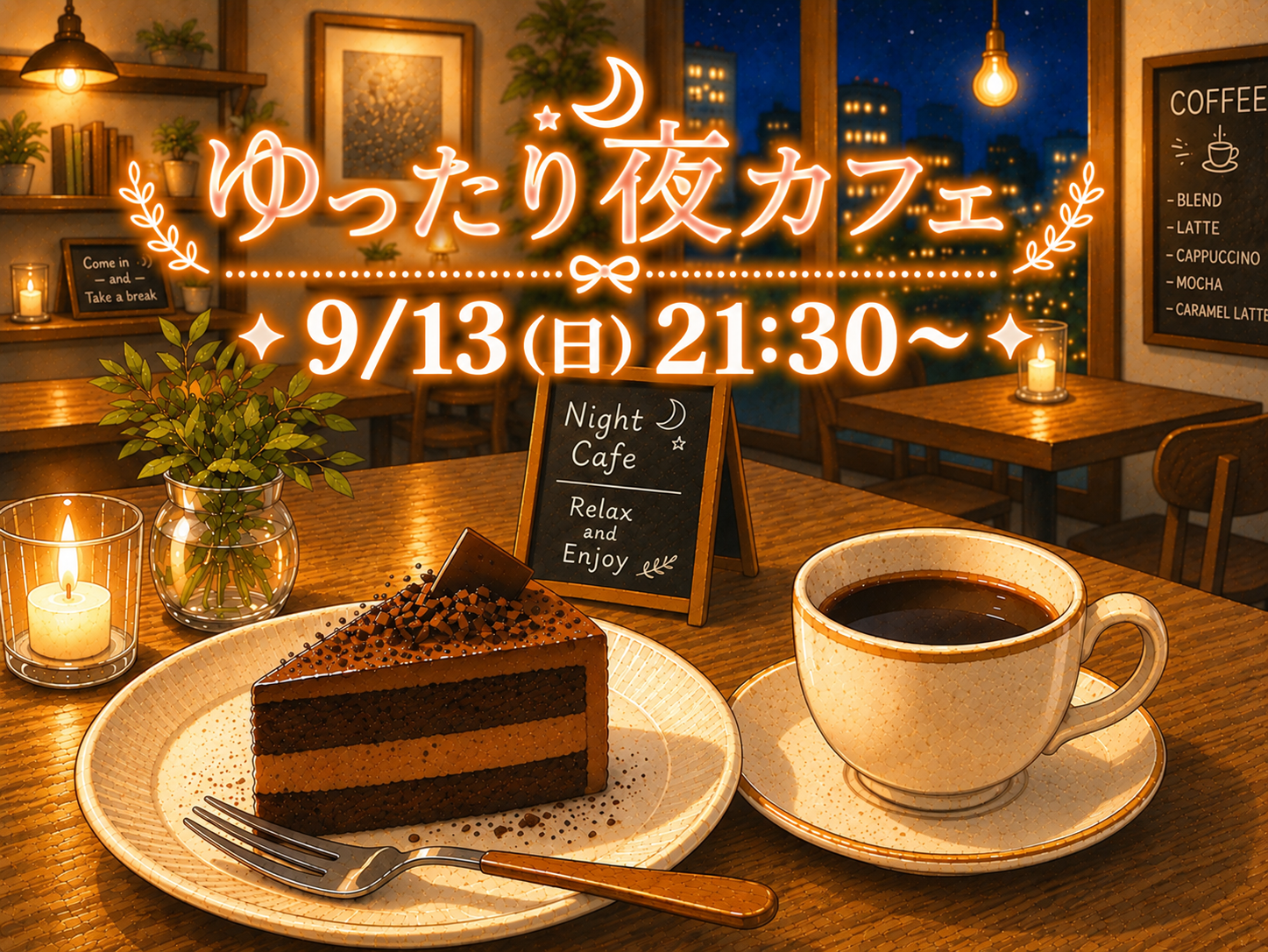 ゆったりおしゃべり夜カフェ☕✨