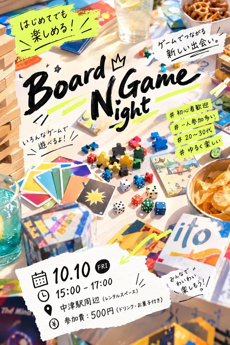 【参加しやすい🎲】エンジニアもエンジニアじゃない人も集まれ！ゆる〜く交流！ボードゲーム会開催✨