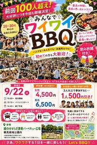 ✨️女性主催✨️
手ぶらでお肉食べ放題🍖✨️飲み放題🍺
9/22（火祝日）秋風が気持ちいい鶴見緑地×BBQ !