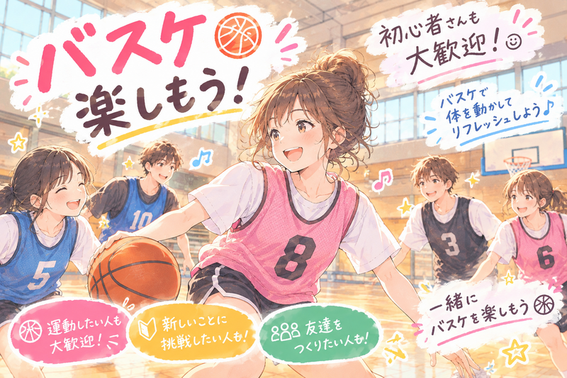 わいわいバスケやり隊🏀【社会人22～34歳中心】熱中して楽しもう♪