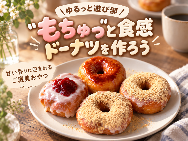 女性主催👩🏻‍🦰【"もちゅっ"と食感ドーナツを作ろう🍩】甘い香りに包まれる午後のご褒美タイム✨