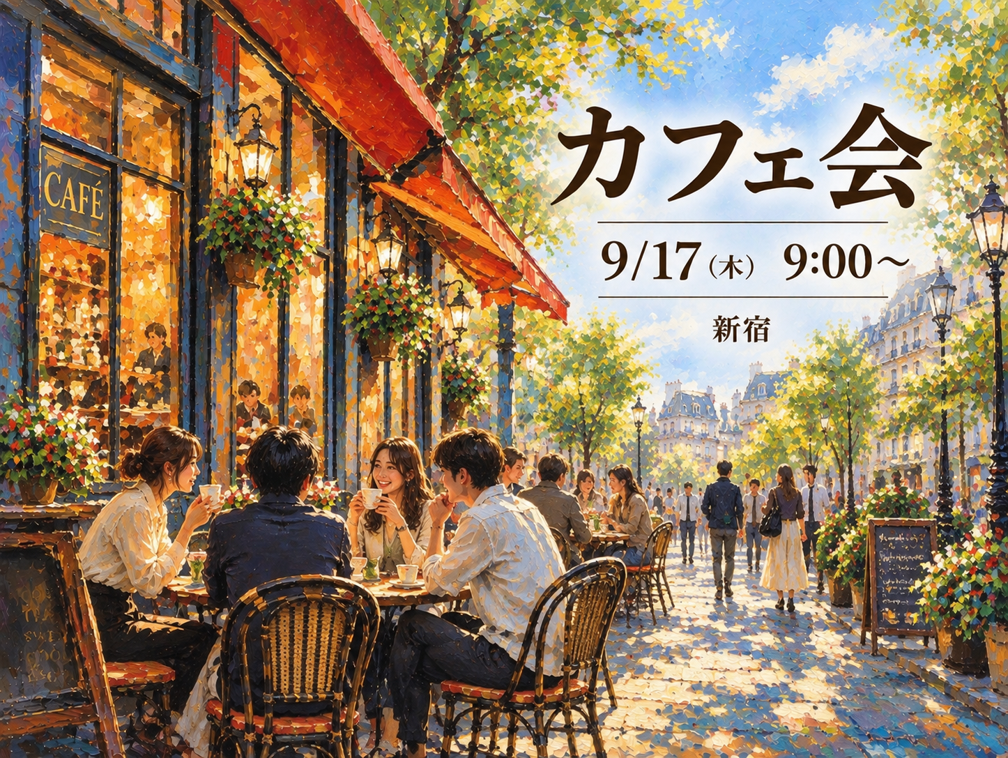 【9/17(木)9時〜☕️】穴場のカフェ朝活して気持ちいい1日をスタートしませんか？☀️