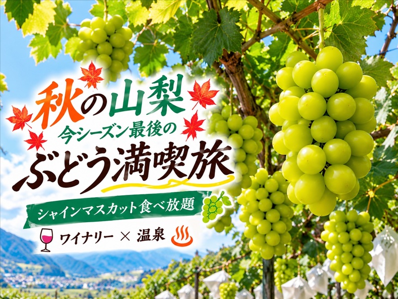 【シーズン最終】山梨ぶどう満喫の旅🍇&ほったらかし温泉♨️ 【第二回】【🚗移動で👍】穴場ワイナリー✨