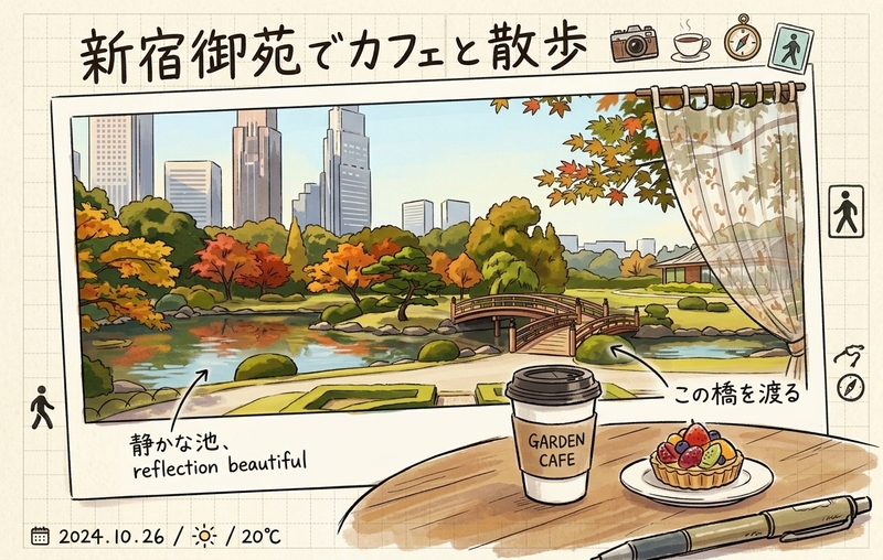 【女性主催】秋の新宿御苑を朝さんぽ｜9:00スタート・途中参加OK
