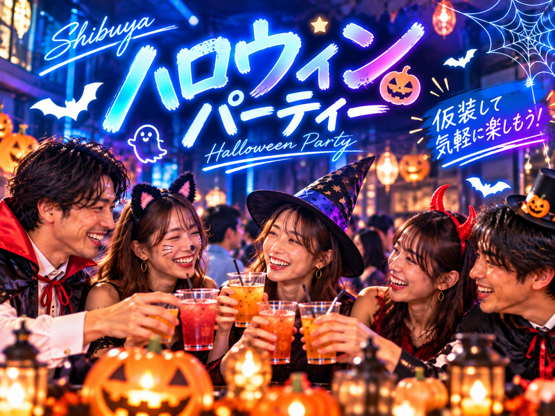 🎃渋谷｜31ハロウィン本番パーティ🍻50名規模✨飲み放題＆料理5品｜コスプレなし・おひとり参加歓迎