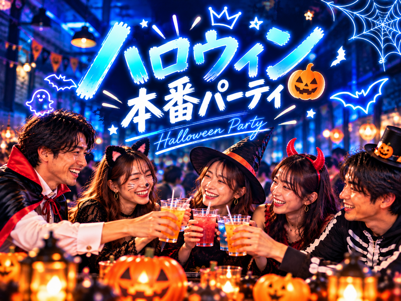 🎃渋谷｜31ハロウィン本番パーティ🍻50名規模✨飲み放題＆料理5品｜コスプレなし・おひとり参加歓迎