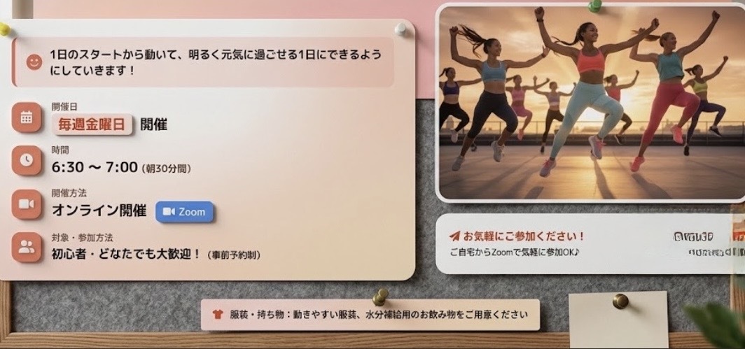 初めて参加大歓迎！朝活ダンス会