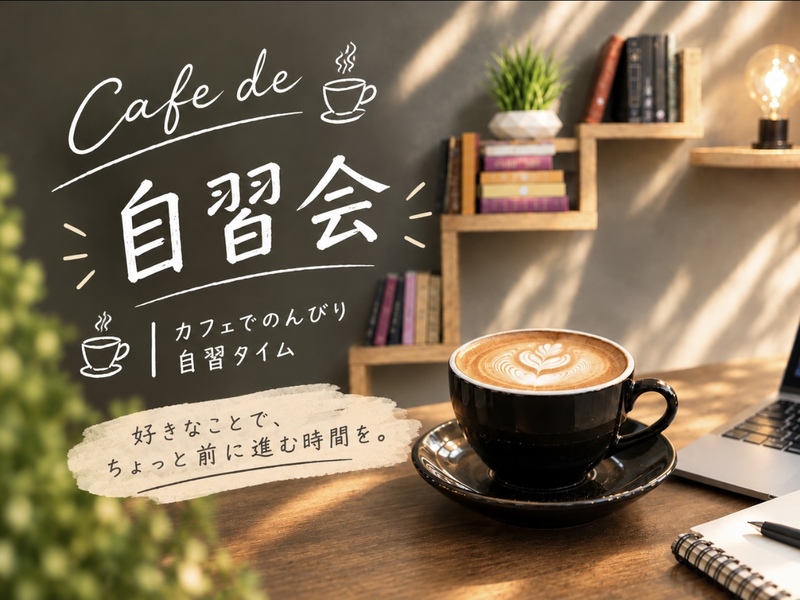 【自習会】
カフェ de 自習会 
早起きで良い休暇のスタートを✨