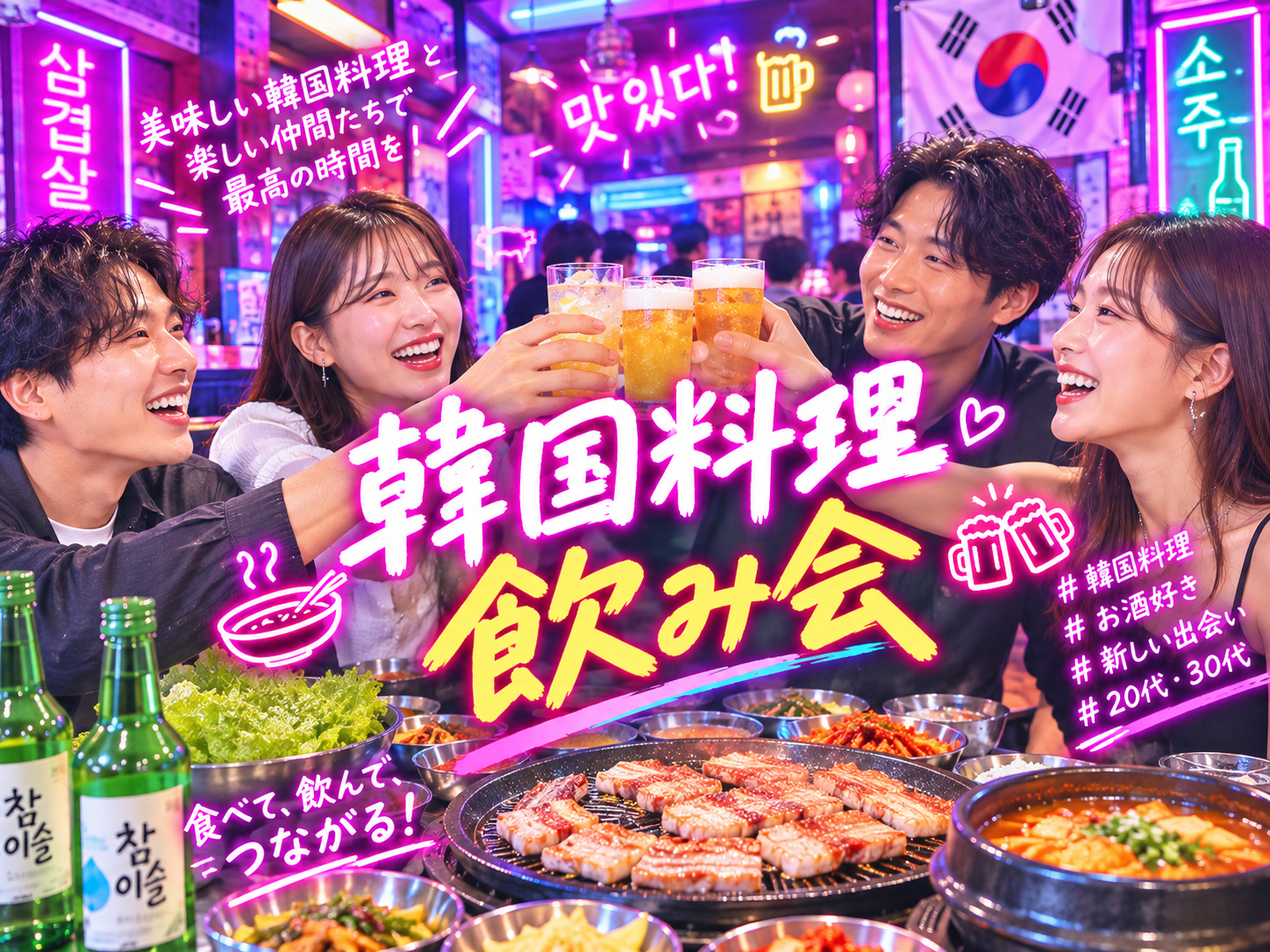 【2026/10/02(金)新宿🍻少人数】20～30代限定！韓国料理ゆる飲み会・初参加＆一人参加歓迎