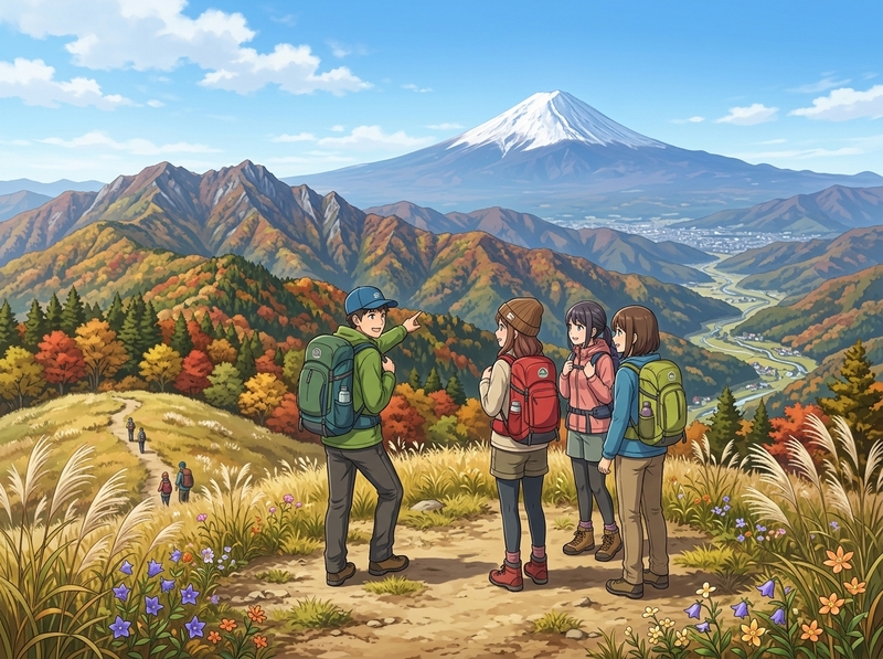 すすき越しの富士山の絶景を臨む⛰大野山ハイキング