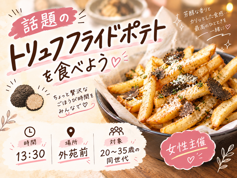 【20代30代】話題のトリュフフライドポテトを食べよう【女性主催】