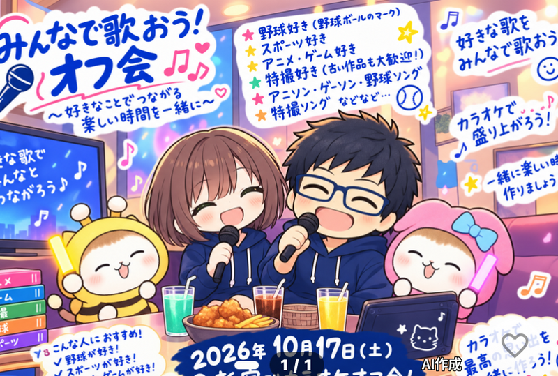 10月17日（土）カラオケ＆ファミレス交流会