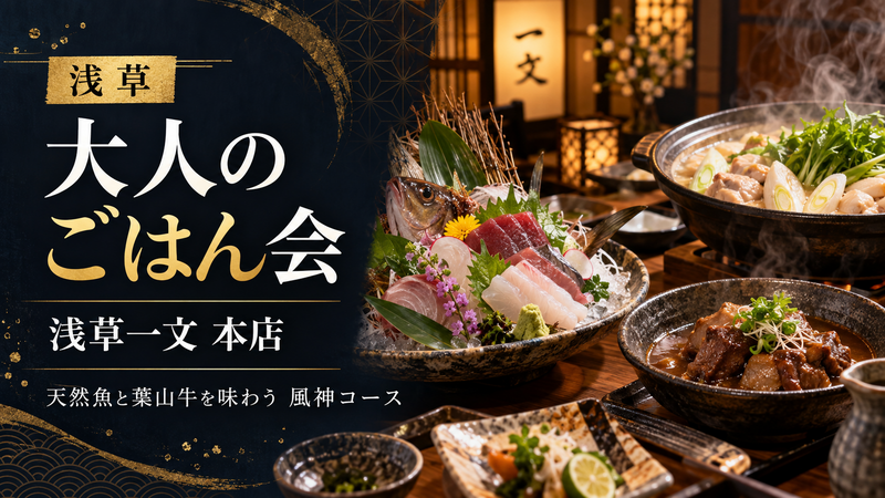 【6名限定】浅草で大人のごはん会｜浅草一文 本店