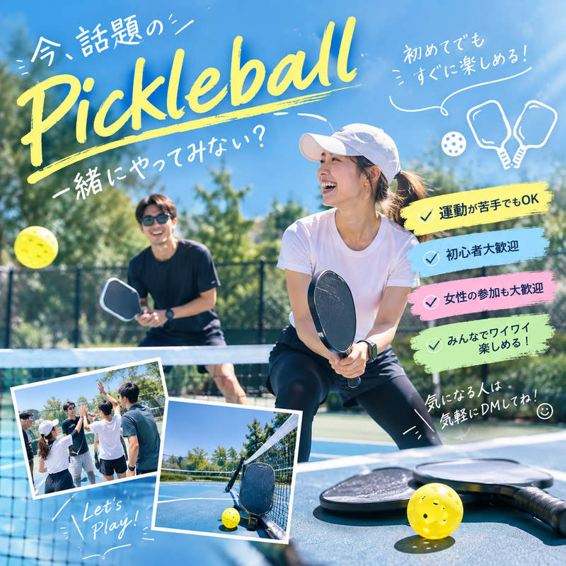 【初心者歓迎】青空の下で楽しむ大人のピックルボール交流会🎾✨