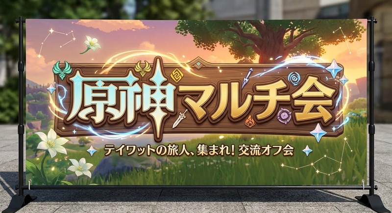 平日夜のカフェでの原神マルチ会