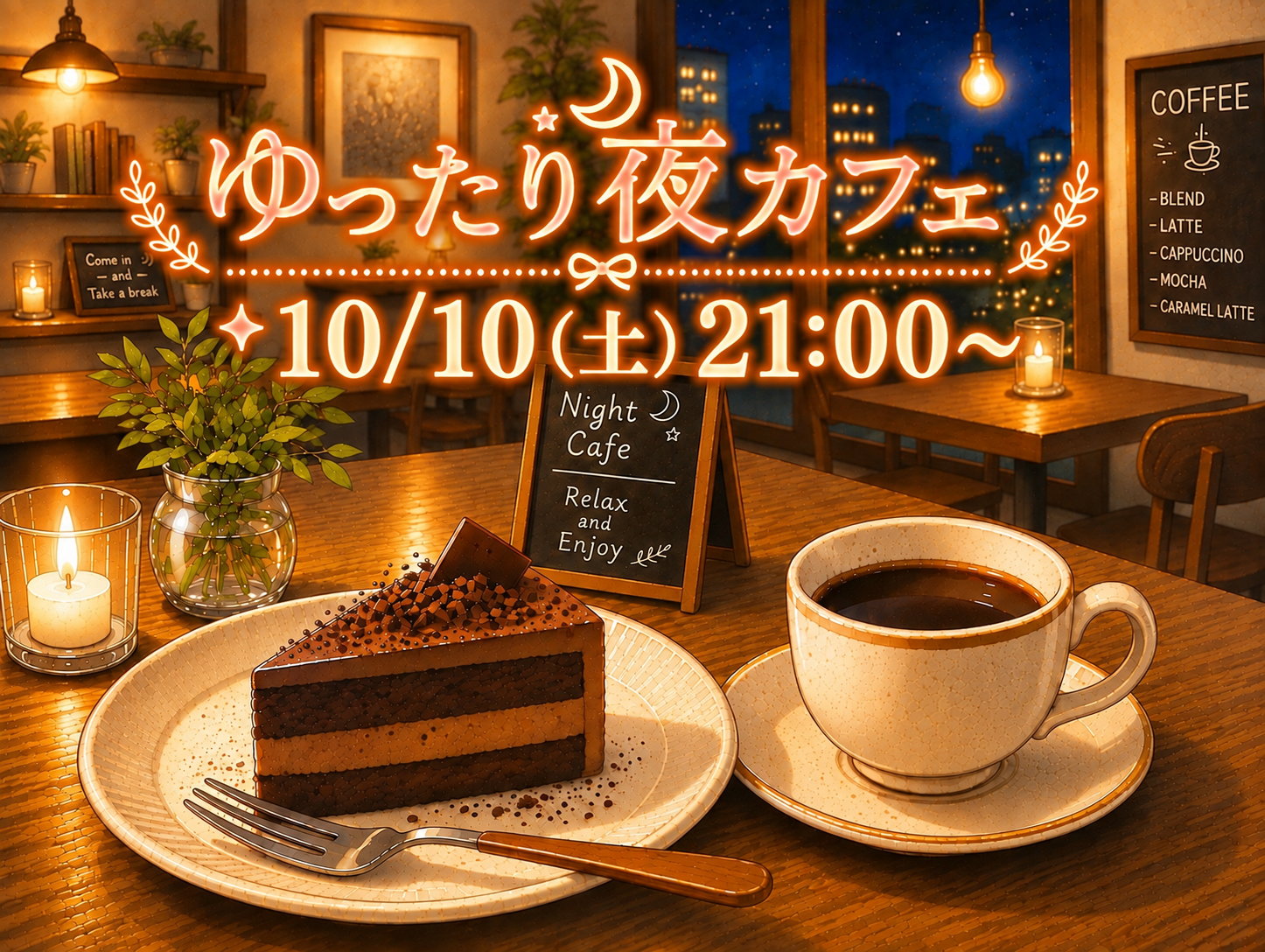 ゆったりおしゃべり夜カフェ☕✨