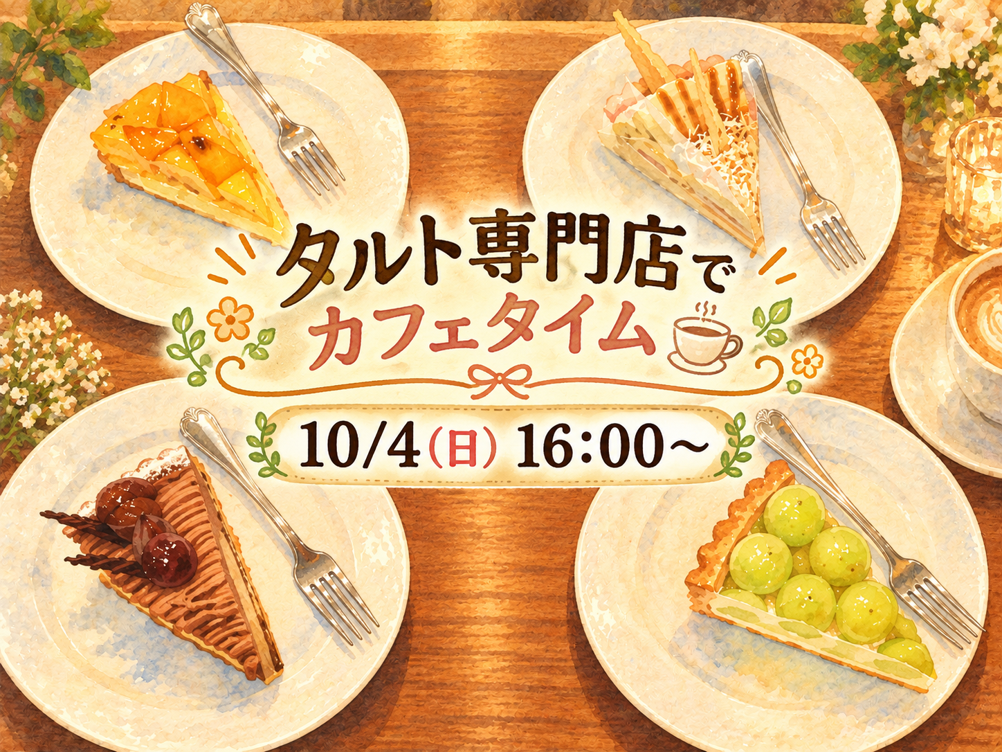 タルト専門店でゆったりカフェタイム