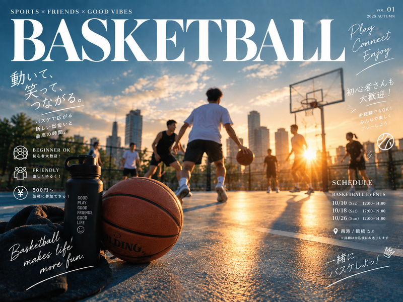 🏀10/10 12-14時バスケin南港