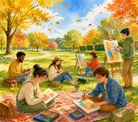 【10/3(土)13時〜】秋の風を感じながら、自分の心を描こう🎨 扇町公園で絵かき会
