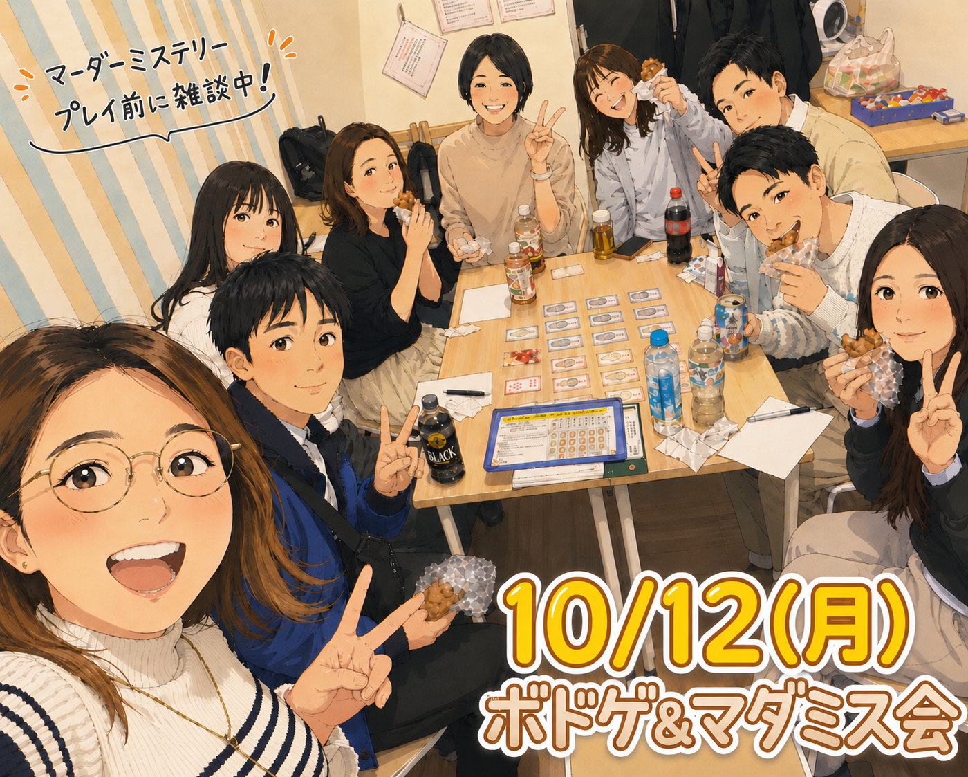 【天神or博多、10/12開催】ボードゲーム＆マーダーミステリー交流会！🎲初心者歓迎・20代30代限定✨